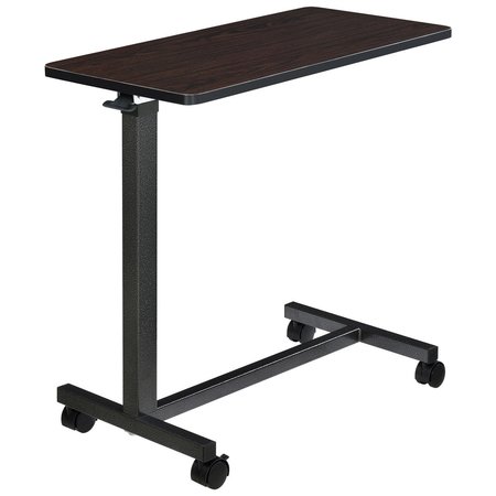GLOBAL INDUSTRIAL Mobile Overbed Table with H-Base, Walnut Laminate Tabletop 436910
